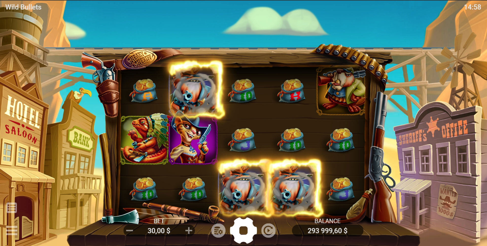 Wild Bullets, slot de faroeste, bônus de giros grátis, multiplicadores, Evoplay, tiroteio de slots, símbolos wild